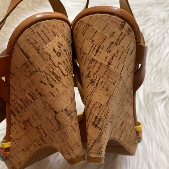 Nine West thatch multicolor cork wedges - Picture 3 of 5